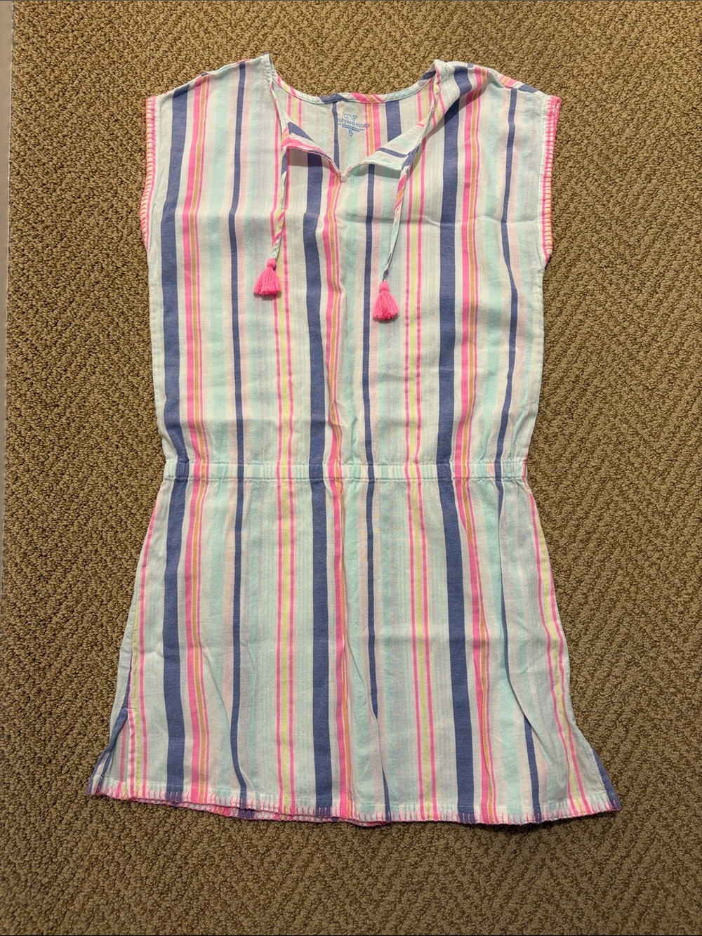 Vineyard Vines Multicolor Striped Shirt with Pink & Blue Accents